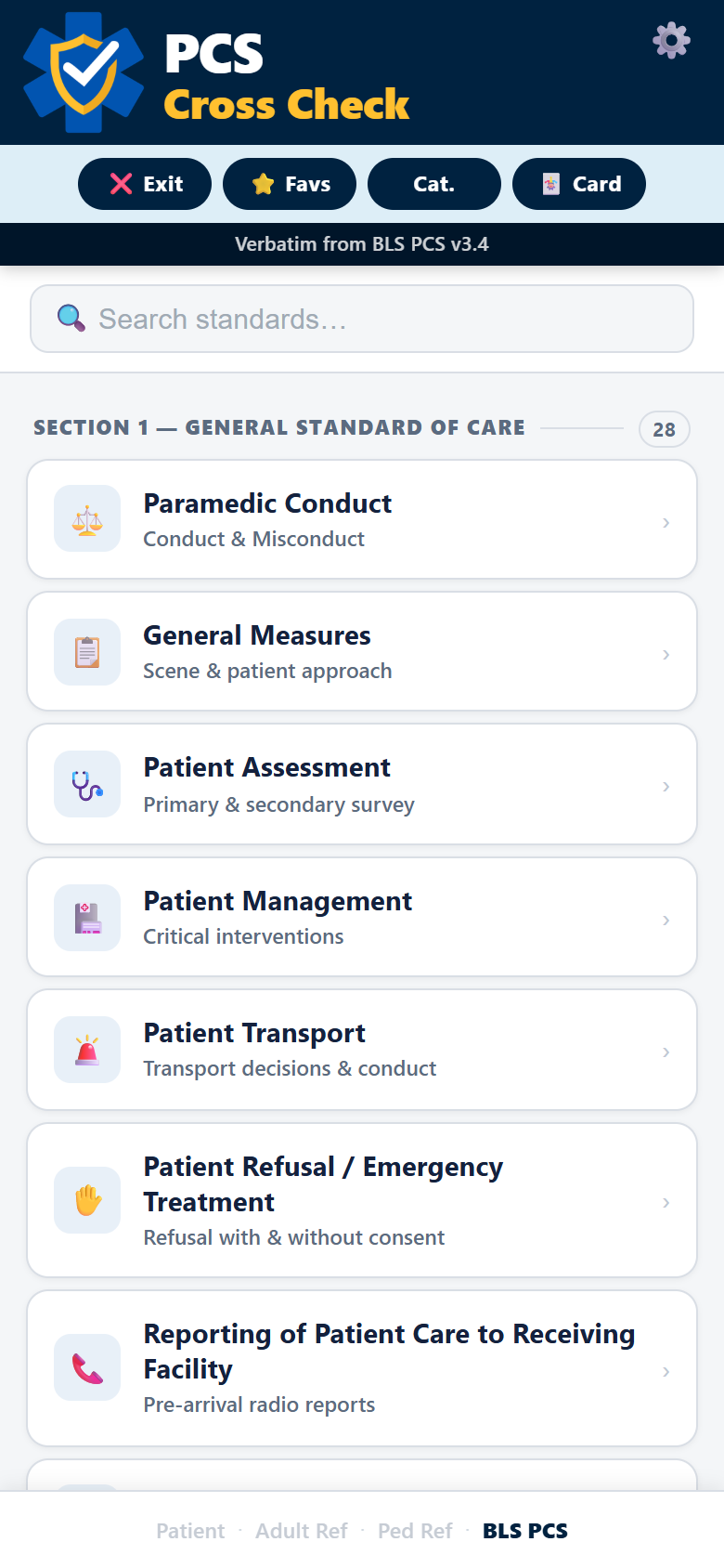 BLS standards list