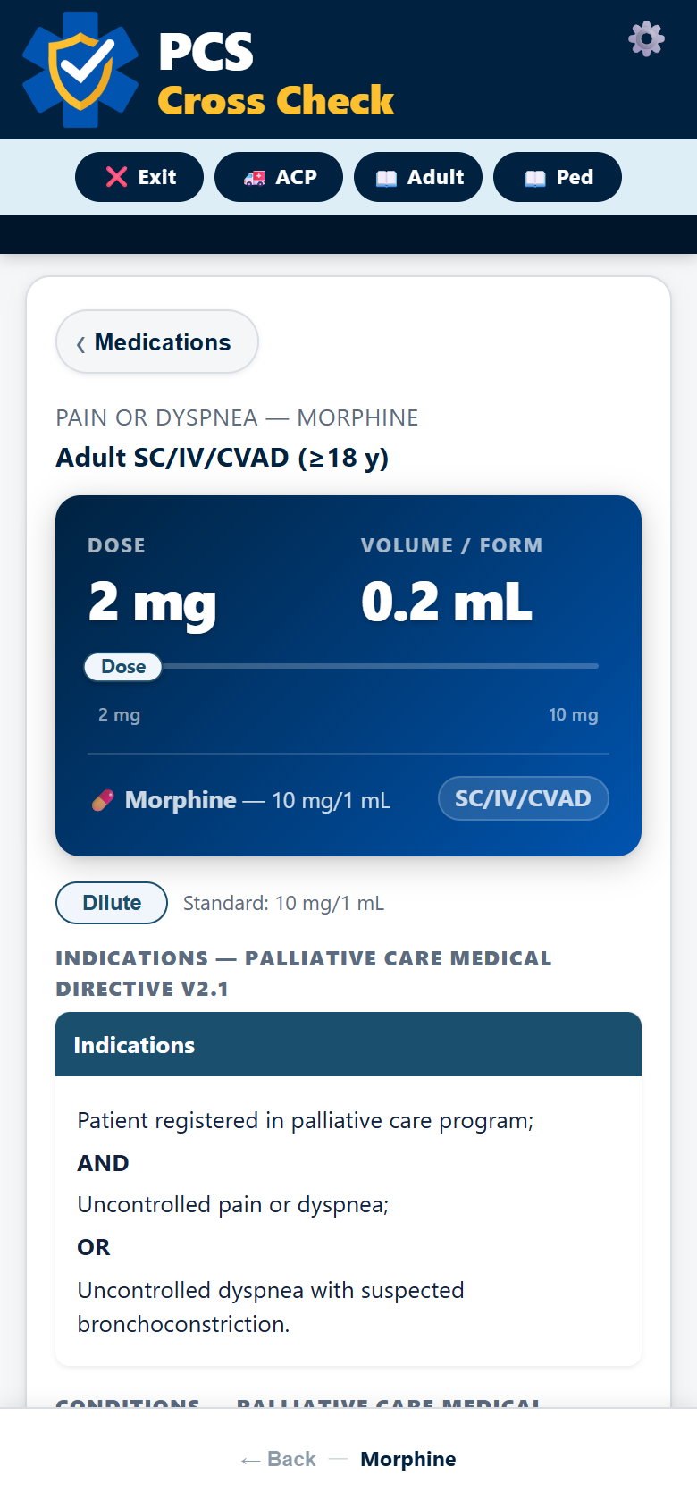 Palliative directive dose result