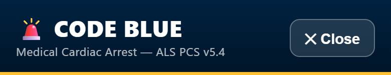 Code Blue — Medical Cardiac Arrest, ALS PCS v5.4