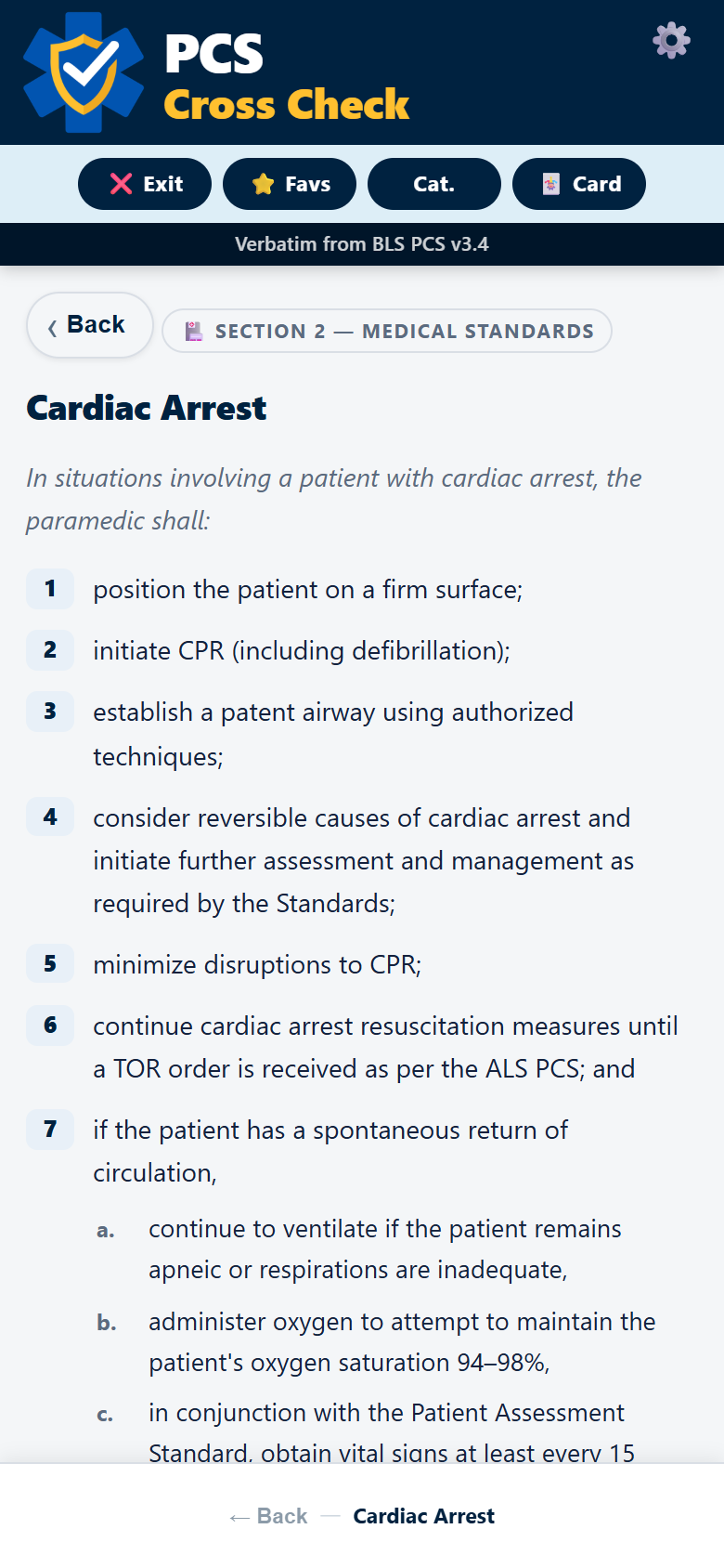 BLS standard detail